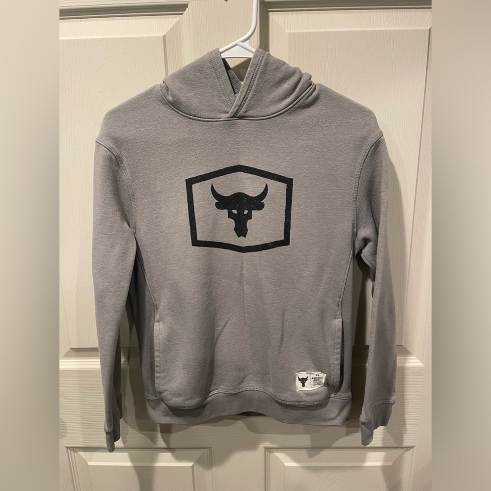 Under Armour Project Rock logo hoodie gray YL